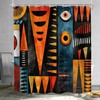 African American Shower Curtain Abstract Boho Tribal Bathroom Curtain Set