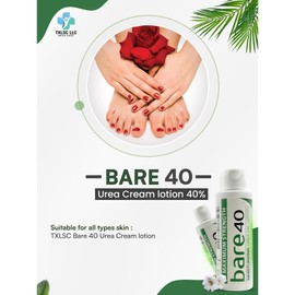 TXLSC LLC Professional Bare 40 Pro lotion with 40% Urea Cream for Dry, rough skin, Hydrating & Exfoliating Formula for Dry – Enriched with Tea Tree Oil, Aloe Vera & Jojoba Beads