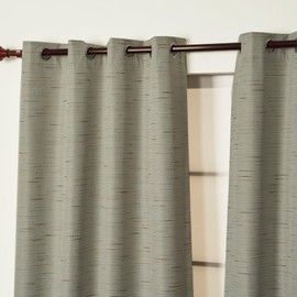 INLINAS 52W x 96L Inch Premium Jacquard 100% Blackout Curtains with Colored Threads for Enhanced Comfort and Style Set of 2 Panels, Light Gray