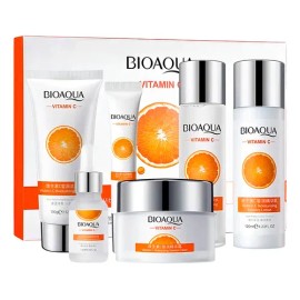 Kit Skincare Bioaqua Con Vitamina C Y Extracto De Naranja Para Cuidado Facial Y De La Piel Quita Manchas Para Todo Tipo De Piel