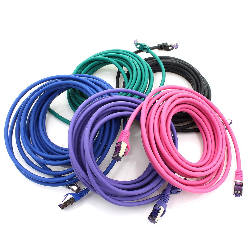 1aTTack.de 5x 0.5 M CAT7 Netzwerkkabel - 10 Gigabit -