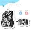 Backpack with Lunch Bag Bookbag Set,Hibiscus Flower Black White Pattern