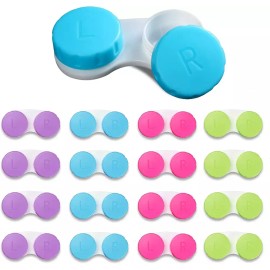 Aoutrow 16 팩 미니 콘택트 렌즈 케이스 세트 컬러풀 벌크 박스 홀더 Aoutrow 16 Pack Mini Contact Lens Case Set Colorful Bulk Box Holder