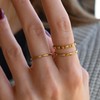 FUNEIA Pack of 3 Rings Gold Ladies Women 14k Gold-Plated