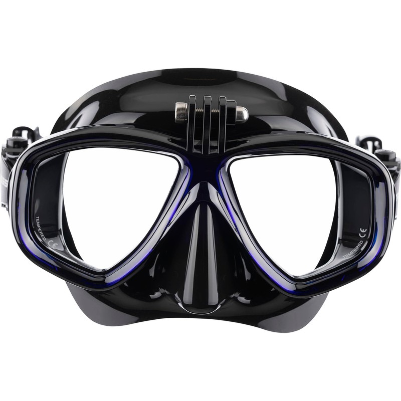 CRESSI Action Mask Black/Blue - Unisex Tauchmaske Reduziertem Volumen und