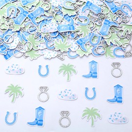 Sursurprise Coastal Cowgirl Bachelorette Decorations, 200Pcs Coastal Cowgirl Confetti for Last Toast on the Coast Coastal Beach Bach Western Cowgirl Bachelorette Party Supplies