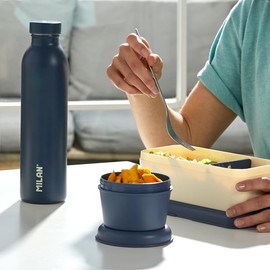 MILAN 0.25 Litre Round Hermetic Food Container with Blue Lid