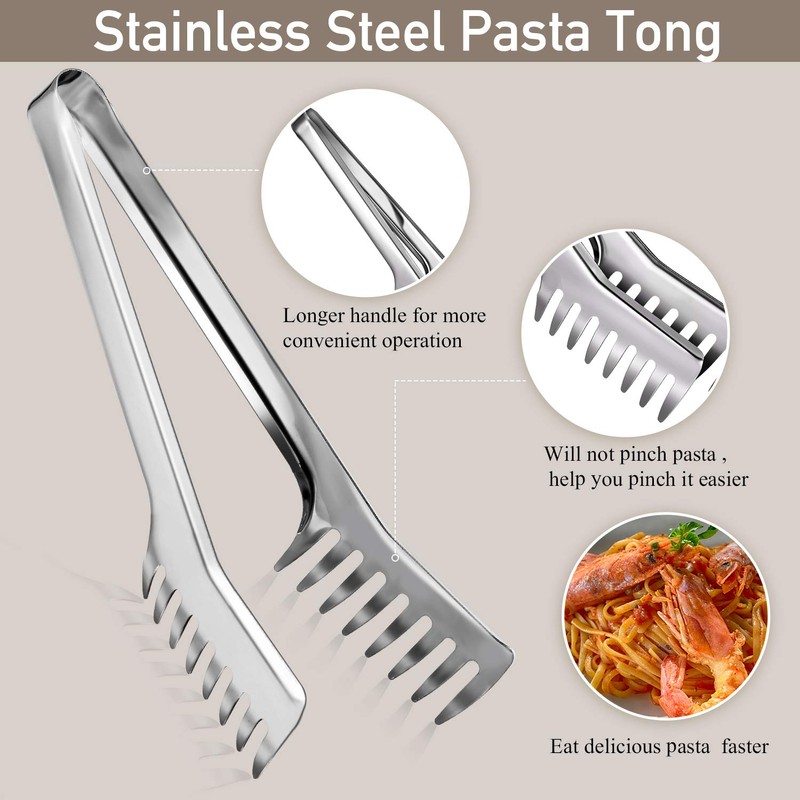 2 Pieces Spaghetti Spoon Large Pasta Server Utensil, 9.4 Inch