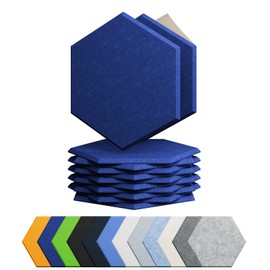 Amantech 12 Pack Acoustic Panels Self Adhesive Sound Proof Foam, High Density Sound Acoustic Panel, 12X10.23X0.4 Inch Hexagon Panels in Home, Office, Reccording Room, Studio,and more(Telecom Blue)