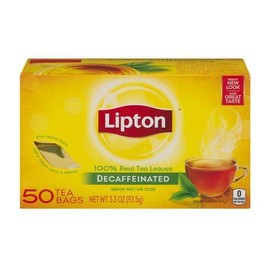 (2 Boxes) Lipton Decaffeinated Black Tea Bags, 50 Ct (Pack of 2)