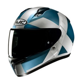 HJC C10 Tez Full Face Motorcycle Helmet Motorbike Scooter ACU Gold Crash Lid Blue (XS)