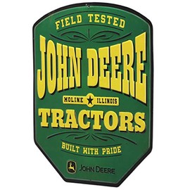 John Deere Tractors Embossed Metal Sign - Vintage John Deere Sign for Garage or Man Cave