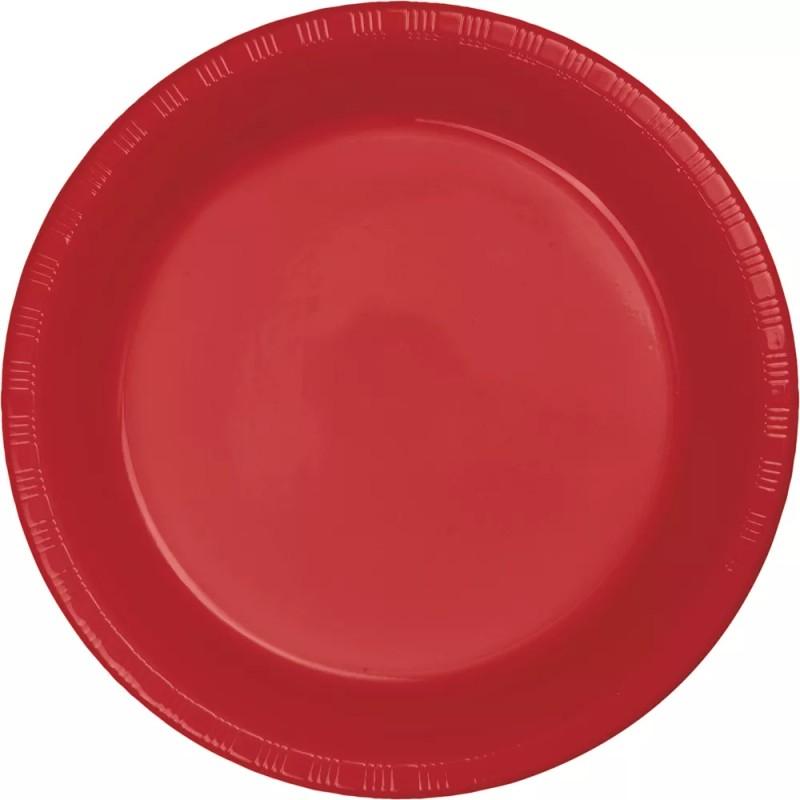 Small 7" Plastic Disposable Plates -Vibrant Solid Colors Appetizer Dessert