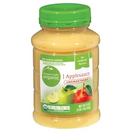 Simple Truth USDA Organic Unsweetened Applesauce 23 Oz. Bottle (Pack of 2)