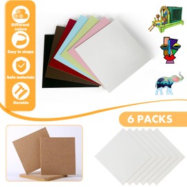 Wadukud 6 PCS White Basswood Sheets, 12"x12"x1/8" - 3mm Unfinished Wood Board, Thick Plywood Sheet for Crafts Laser Engraving, Wood Burning, Architectural Models, Staining