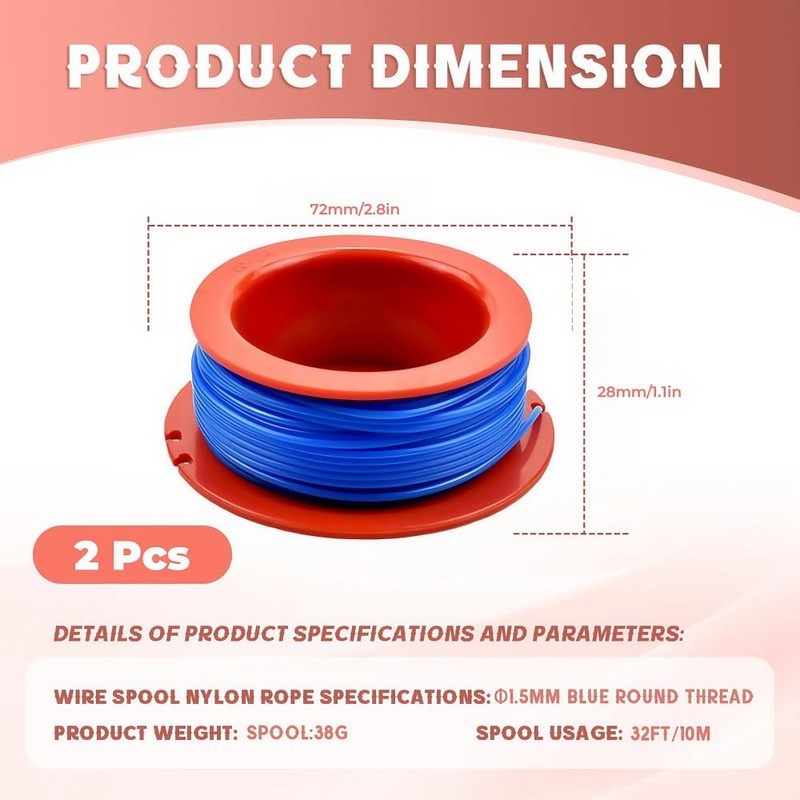 YYwenting Strimmer Spool Replacement,Flymo Mini Trim Spool,Flymo Strimmer Wire,Flymo ET21