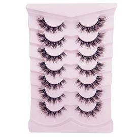 OCHILIMA Natural Lashes Wispy Lashes Natural Look False Eyelashes Natural Flared Eyelashes False Eye Lashes Soft Fluffy Lashes 7 Pairs Natural