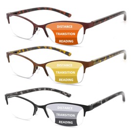 1.75X Progressive reading glasses for women Cat Eye Multifocus Transition Blue Light Reader Lady Metal