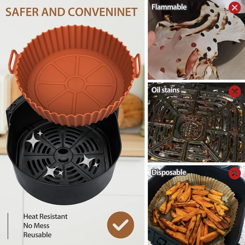 ZENSUKYE Air Fryer Silicona 9Pcs Kit, Silicona para Freidora de