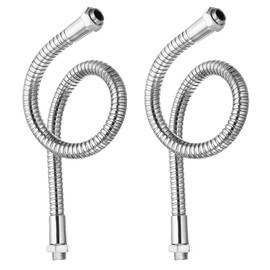 PATIKIL 13.8 Inch Universal Gooseneck Hose, Pack of 2 M10 Fine Thread Flexible Metal Hose Flexible Arm Soft Tube Extension for Lamp, DIY Equipment, Silver Tone