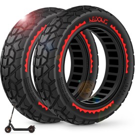BANGTING 2PCS 60/70-6.5 Scooter Tire Tubeless - 10x2.50 Front or Rear Replacement Puncture-Proof Solid Tires, 10x2.50-6.5 Airless Off-Road Tire for Segway G30/G30D/G30LP/G30D II (Red)