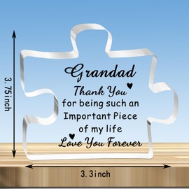 JMIMO Grandad Gifts Grandad Puzzle Grandad Birthday Gifts Christmas Fathers Day Presents for Grandad from Granddaughter Grandson - Thank You For Being Such An Important Piece Of My Life