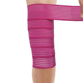 Extra Long Elastic Knee Wrap Compression Bandage Brace Support for Legs, Plantar Fasciitis, Stabilising Ligaments, Joint Pain, Squat, Basketball, Running, Tennis, Soccer, Football, Volleyball (Red)