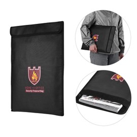 Fireproof Money Document File Bag Pouch Cash Bank Cards Passport Valuables Organizer Holder Safe Storage for Home Office