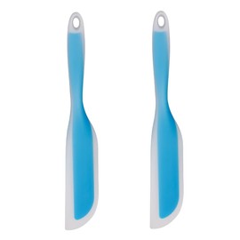Nonstick Silicone Knife Shaped Flexible Kitchen Spatula Scraper Turner,Kitchen Cooking Utensils With Nylon Core (Blue(Set of 2))