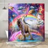 Uokiuki Funny Cat Shower Curtain Boys Kids Bathroom Decor, Cool