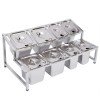 Expandable Spice Rack Stainless Steel Organizer Shelf with Pans Ladles