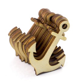 Summer-Ray 20pcs Laser Cut Wooden Veneer Anchor 4" Scrapbooking Embellishment