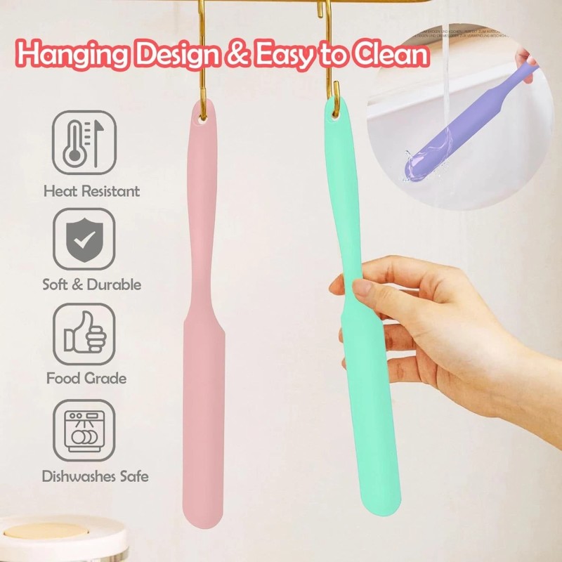 YZRIZX 4Pcs Jar Spatula Silicone Long Scraper