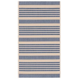 SAFAVIEH Courtyard Collection Accent Rug - 2'3" x 5', Beige & Blue, Indoor/Outdoor, Weather Resistant & Washable, Ideal for Patio, Backyard, Mudroom, Deck (CY6062-233-25)