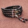 COAI 108 Mala Obsidian Wrap Bracelet, Obsidian, Tiger's Eye