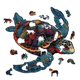 Unbranded Turtle Wooden Jigsaw Puzzle A3 Animals Shapes Pieces Gifts Adults Kids
