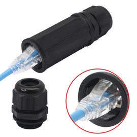 GINTOOYUN-RJ45 Waterproof Connector,Shielded RJ45 Female to Female Outdoor Ethernet Coupler,IP67 LAN Network Extension Adapter for Cat5/5e/6 8P8C -2PCS