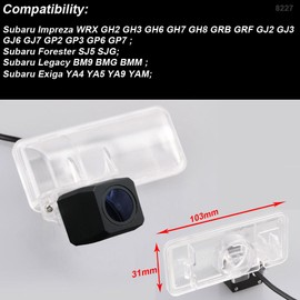 Navinio Car Backup Camera Waterproof Rear-View License Plate Rear Reverse Parking Camera for Subaru Impreza WRXSTi Sedan Wagon Forester Legacy Exiga BRZ ZC6 (Starlight Super pro Camera)