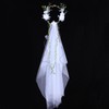 White Garland Veil Green Branch Exquisite Elegance Manual Satin Garland