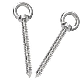 KIBBEH 5.6-Inch M10 Heavy Duty Eye Hooks, 304 Stainless Steel Self Tapping Eyelet Screw – 1000LBS Load Capacity for Secure Hammock, Swing Chair, & Yoga Use (2 Pack)