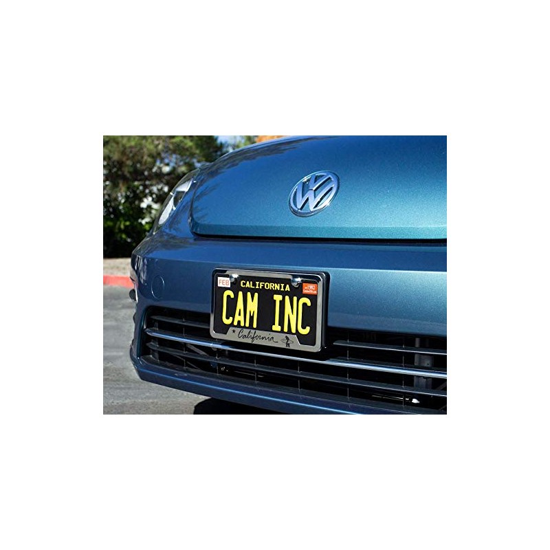 California Surfer Bear Polished License Plate Frame