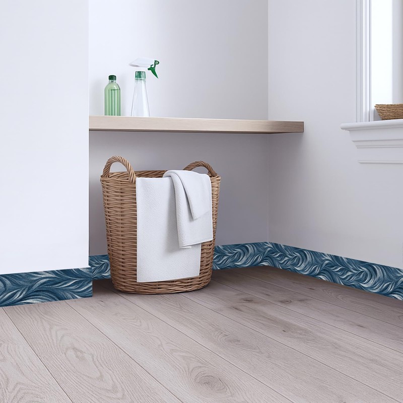 IOHEFY Blue Abstract Wallpaper Border 196x4 Inch Peel and Stick