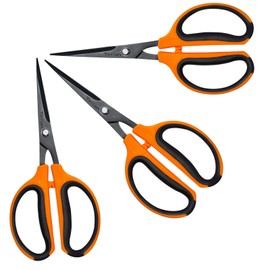 GROWNEER GROWNEER 3 Packs Trimming Scissors Teflon Coated Non Stick Blades Pruning Shears Gardening Hand Pruning Snips with Straight Stainless Steel Precision Blade