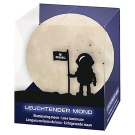 Moses Leuchtender Mond Lampe | Nachtlicht für Kinder mit Timer-Funktion | Stimmungsvolles Dekolicht, warmweiß, 30563
