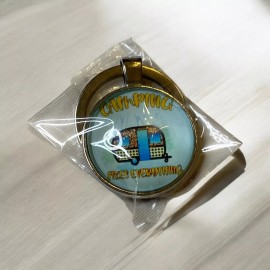 Unbranded “Camping Fixes Everything” Small Silver Round Dome Backed Keychain