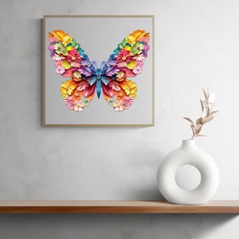Wooden Puzzles for Adults and Children, 155 Pieces Wooden Puzzle Adults, Irregular Unique Puzzle, Wooden Puzzle 3D Colourful Butterfly, Wooden Puzzle with Wooden Gift Box