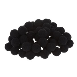 Pompons, 60 Stück, Ã˜ 15mm Schwarz