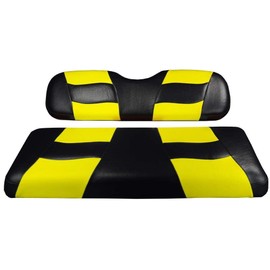 Golf Cart Gurus Riptide Black/Yellow Two-Tone Rear Seat Cover for Genesis150