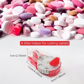 QPOIBSD Perfect Pill Cutter - Pill Splitters for Small or Large Pills - Cuts up to 14 Different Shaped Pills or Vitamins with Self-Retracting Blade