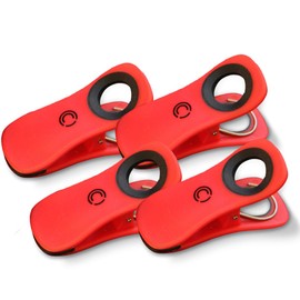 Core Clips - Beach Towel Clips, 3” Stainless Steel Beach Towel Clips with 2.5” Opening, Beach Towel Clips for Pool Chairs and Loungers, Beach Chair Towel Clips for Pool, Cruise, or Beach, Red